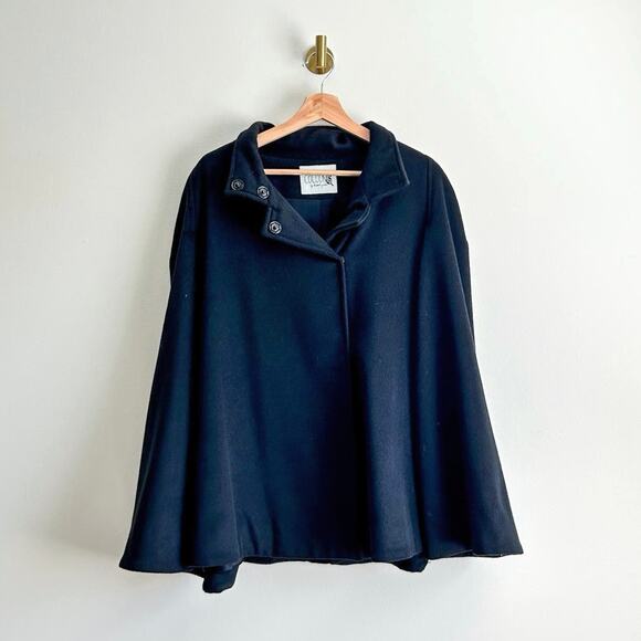 Cocoon By Elizabeth Geisler High Street Swing Cape Coat Black 12 - Picture 2 of 7